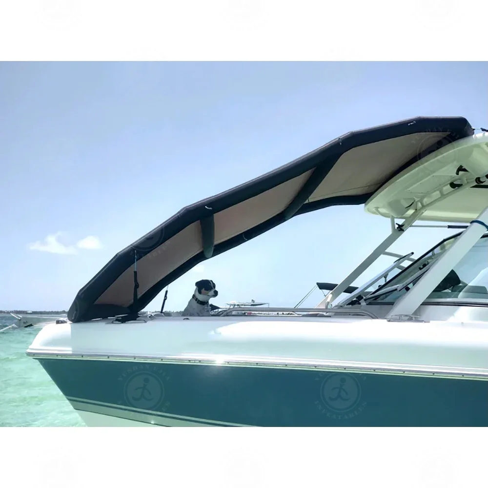 

8x12FT Boat Stern Sun Shade Canopy Cover Inflatable Sun Shade Awning Rainproof Shade Tent for Yacht Boat