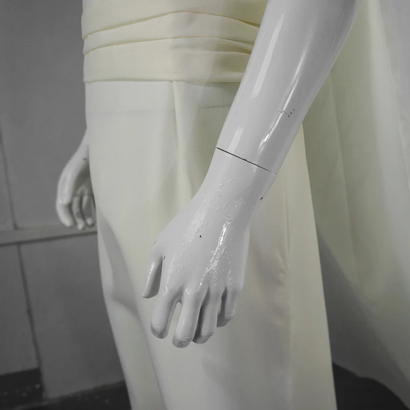 Мусульманские свадебные платья с высоким воротом из атласа, расшитые бисером, элегантные свадебные платья с высоким воротом, индивидуальный пошив