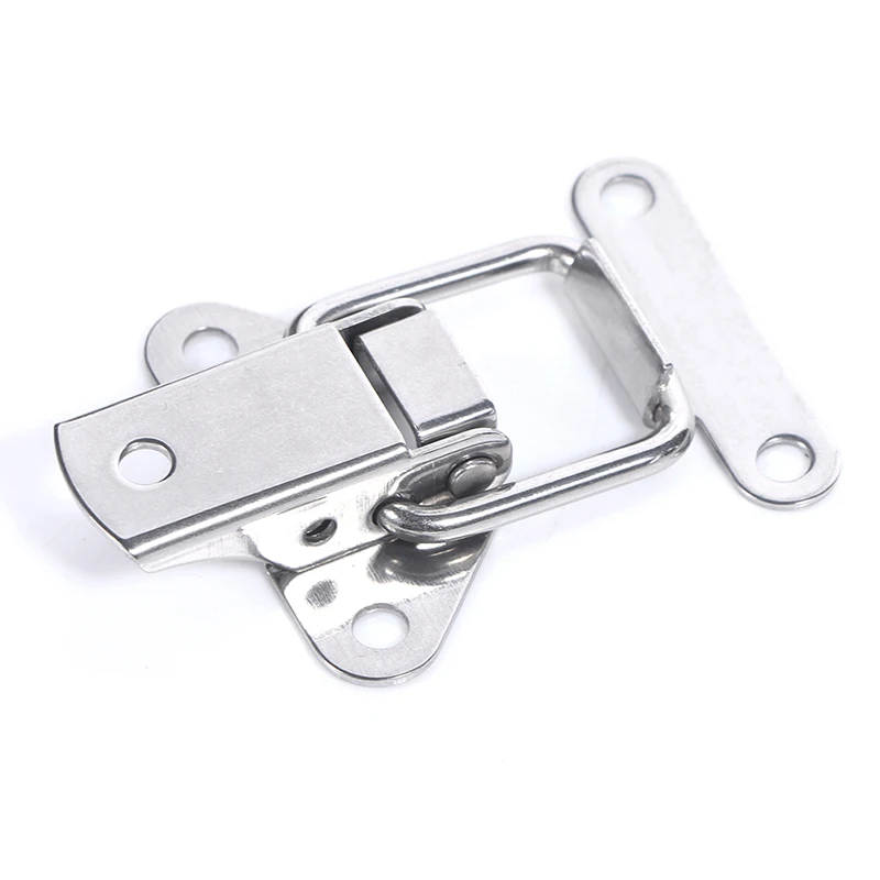 90Degree Stainless Steel Toolbox Locking Latch Hasps Metal Toggle Catch Clasp Box Loaded Hinges Furniture Hardware Accessories
