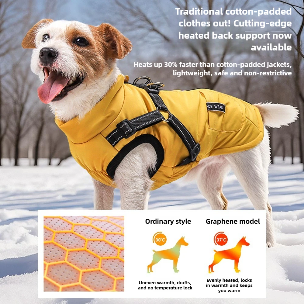 

Graphene Warm Dog Coat Winter Windproof Waterproof Pet Clothes for Big Dogs Comfortable Lock Warm Puppy Clothes