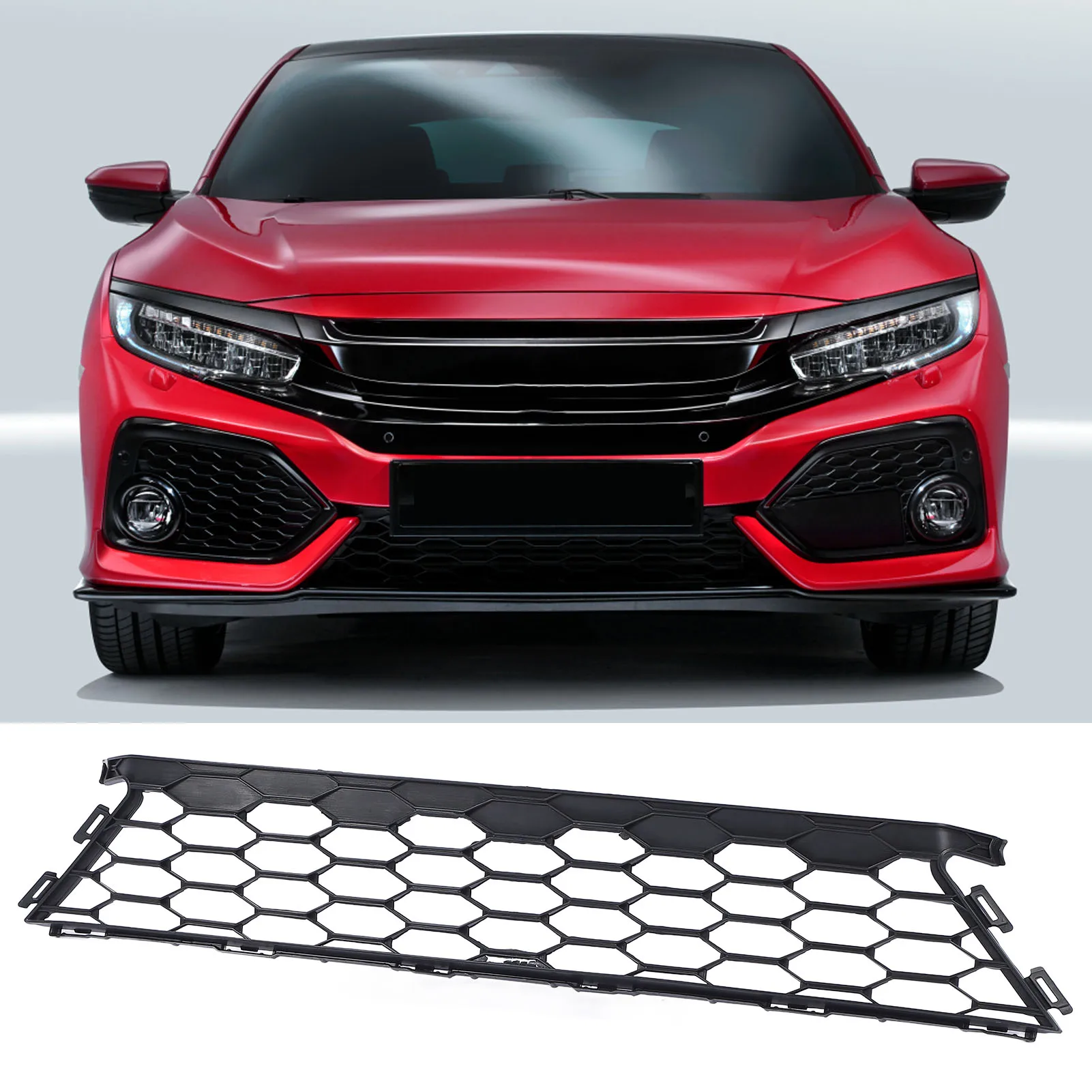 شبكة المصد الأمامي السفلي للسيارة مظهر رياضي محسن لتدفق الهواء 71107TGGA50 شبكة المصد الأمامي لـ Hatchback HO1036131 #2
