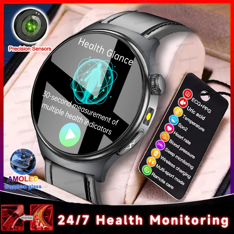 Nouvelle montre connectée de santé avec diagnostic IA, ECG+PPG, lipides sanguins, acide urique, tension artérielle, appel Bluetooth, surveillance à distance