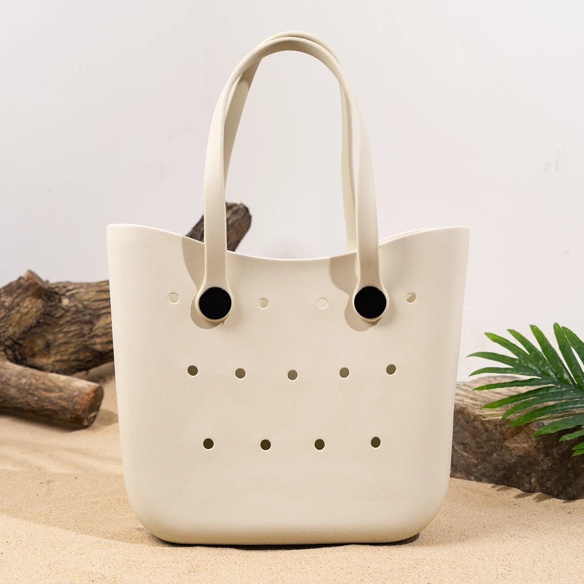 Large Beach Bag Summer EVA Beach Basket Women Picnic Tote Bag Holes Waterproof Handbag Pouch Shopping Shoulder Bag