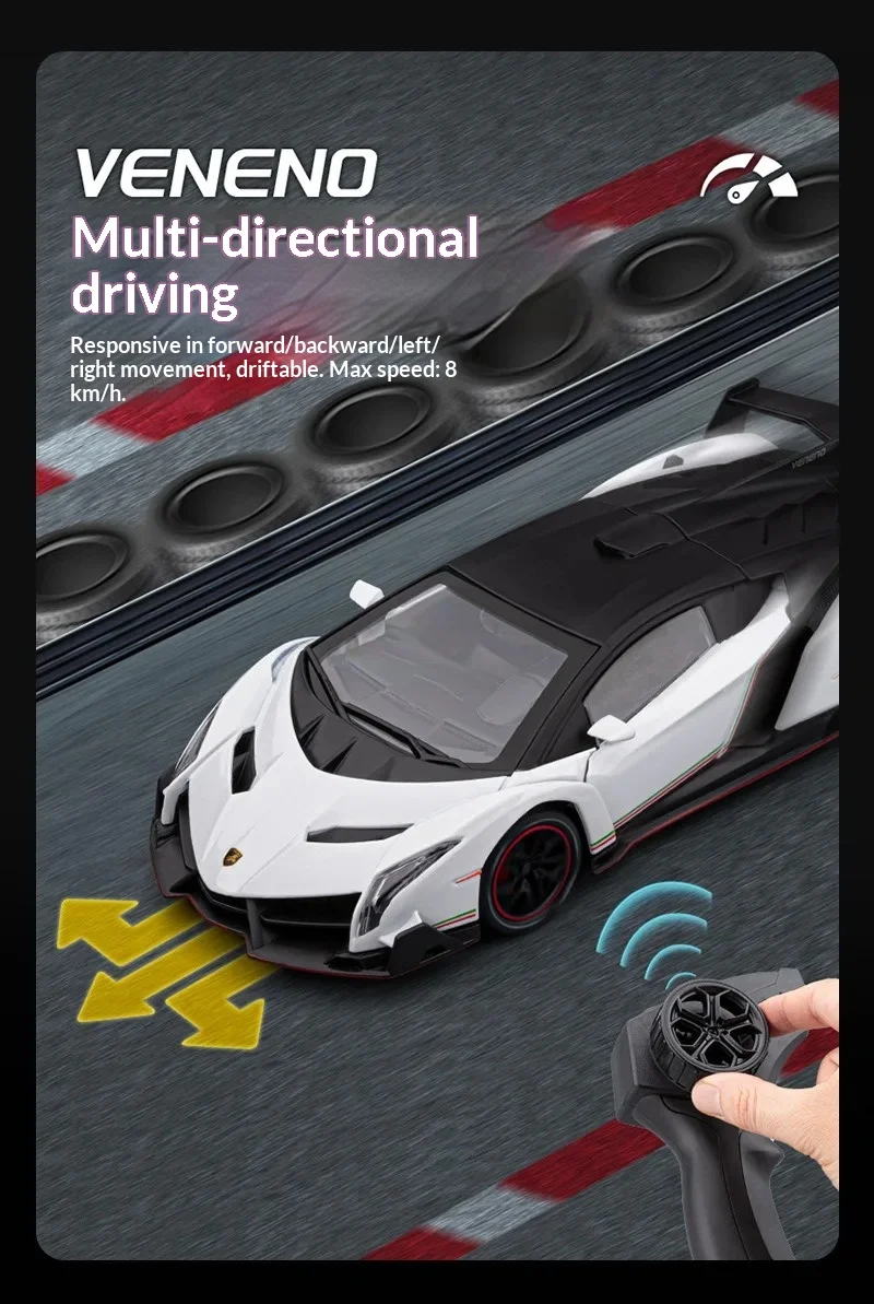 Chezhi1:24 لامبورغيني الصوت والضوء التحكم عن بعد سيارة لعبة مجسمة الصبي هدية عيد ميلاد لغز مجموعة مميزة