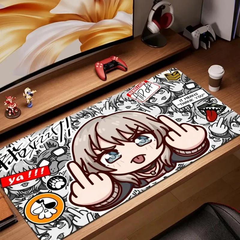لوحة ماوس ألعاب كبيرة من Girls Band Cry لوحة مفاتيح ألعاب ماوس مكتبي تعلم قفل حافة سميكة للطاولة مفرش ماوس أنيمي