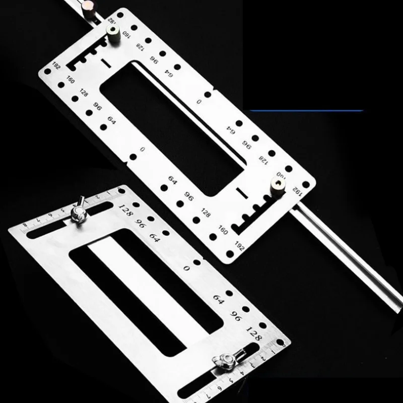 Door Knob Pull Installation Tool Stainless Steel Handle Hole Locator Shelf Pin Boring Drill Guide Woodworking Jig Accessories