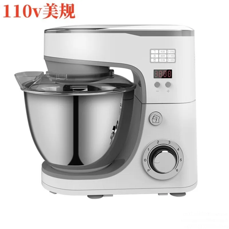 110V American Standard Mixing Machine Multifunctional Cooking Machine 5L Stainless Steel Barrel Mixer Egg Beater