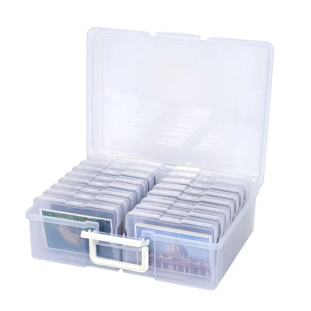 Portable 4x6Inch Photo Storage Box Hardware Multi-function Electronic Component Box Plastic Jewelry Box School Supplies