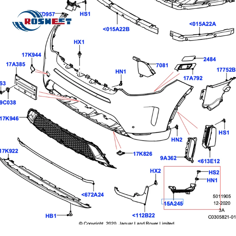 New Front Bumper Side Vent For Land Rover Discovery Sport 2020-2023 L550 Car Accessories