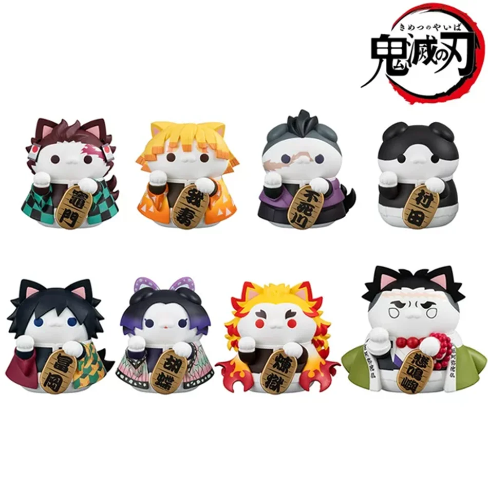 

1-8pcs Anime Demon Slayer blind box Tanjiro Kamado Nezuko cartoon figure PVC model ornament child Christmas Halloween gift
