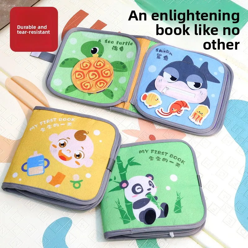 Os bebês de educação infantil podem ser rasgados, podem morder, velcro tridimensional, livros rasgados à mão, brinquedos educativos cognitivos para bebês