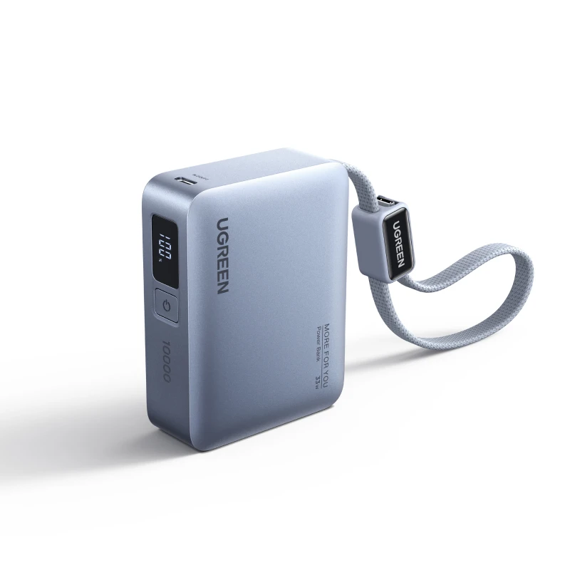 UGREEN 미니 33W 10000mAh 파워뱅크 내장형 타입-C 케이블 PD 30W 충전... - 1