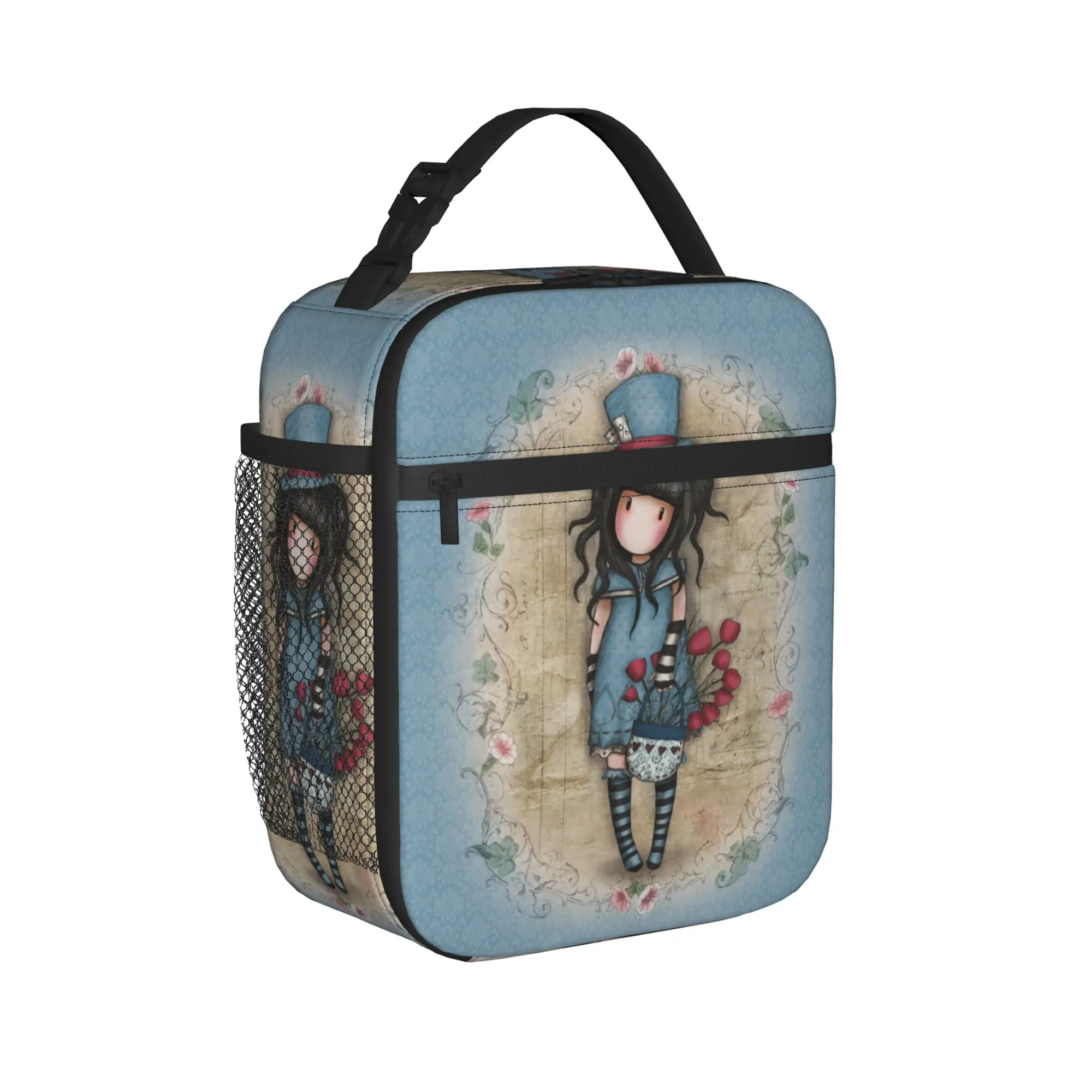 S-Santoro G-Gorjuss Insulated Lunch Bag Portable Art Cute Cartoon Reusable Thermal Bag Tote Lunch Box Beach  Travel Men Women
