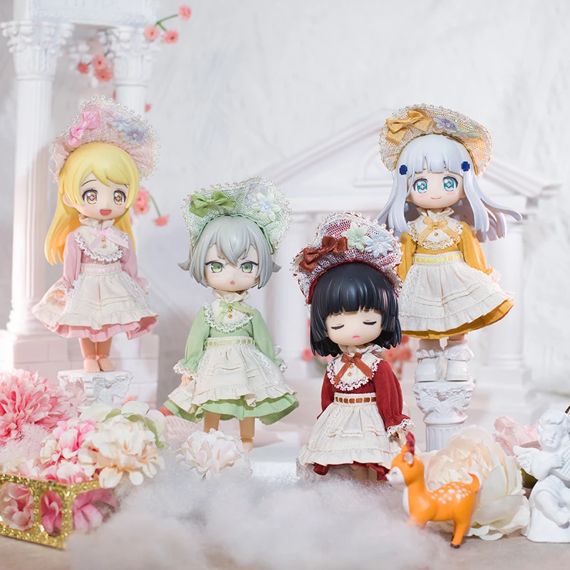 Ob11 Doll Flower Fairy Dress Set Doll European Style Maid Outfit For P9 P10 Ob11,Obitsu11,Molly, Gsc, Ymy, 1/12bjd Dolls