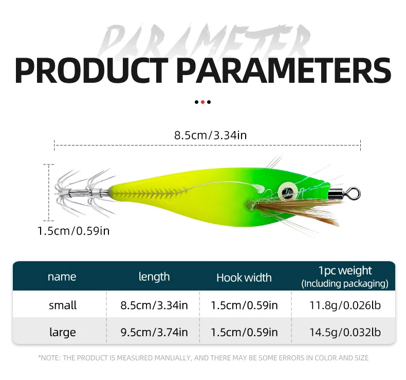 ShareShark 8,5/9,5cm Leuchtende Horizontale Jig-Holzgarnelen-Tintenfischhaken 5 Stück Angelköder Oktopus Tintenfisch Garnelen Salzwasserköder – Detail 2