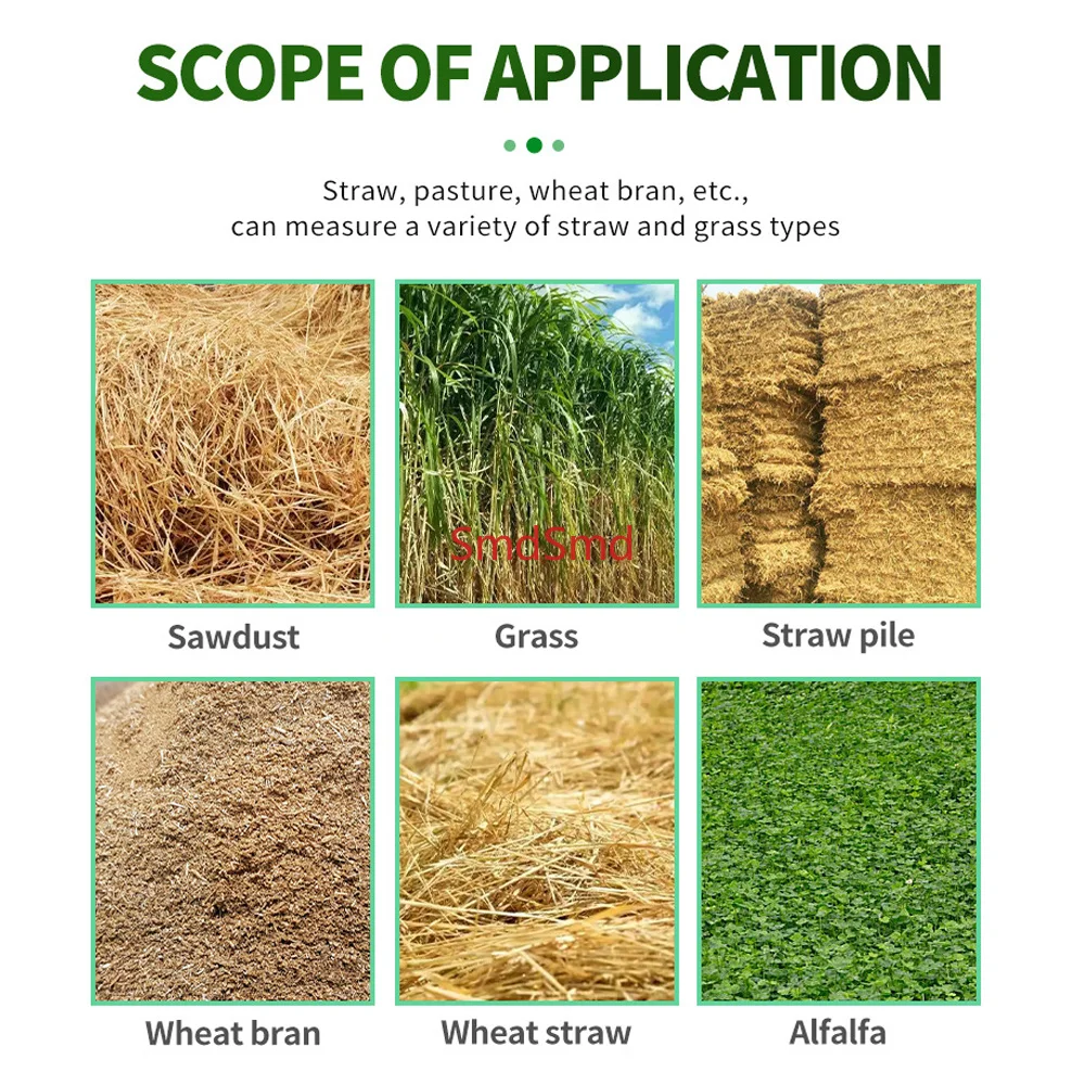 0-84% Digital Hay Moisture Meter High Sensitivity for Grass Straw Pile Sawdust Wheat Bran Straw Alfalfa Moisture Content Test