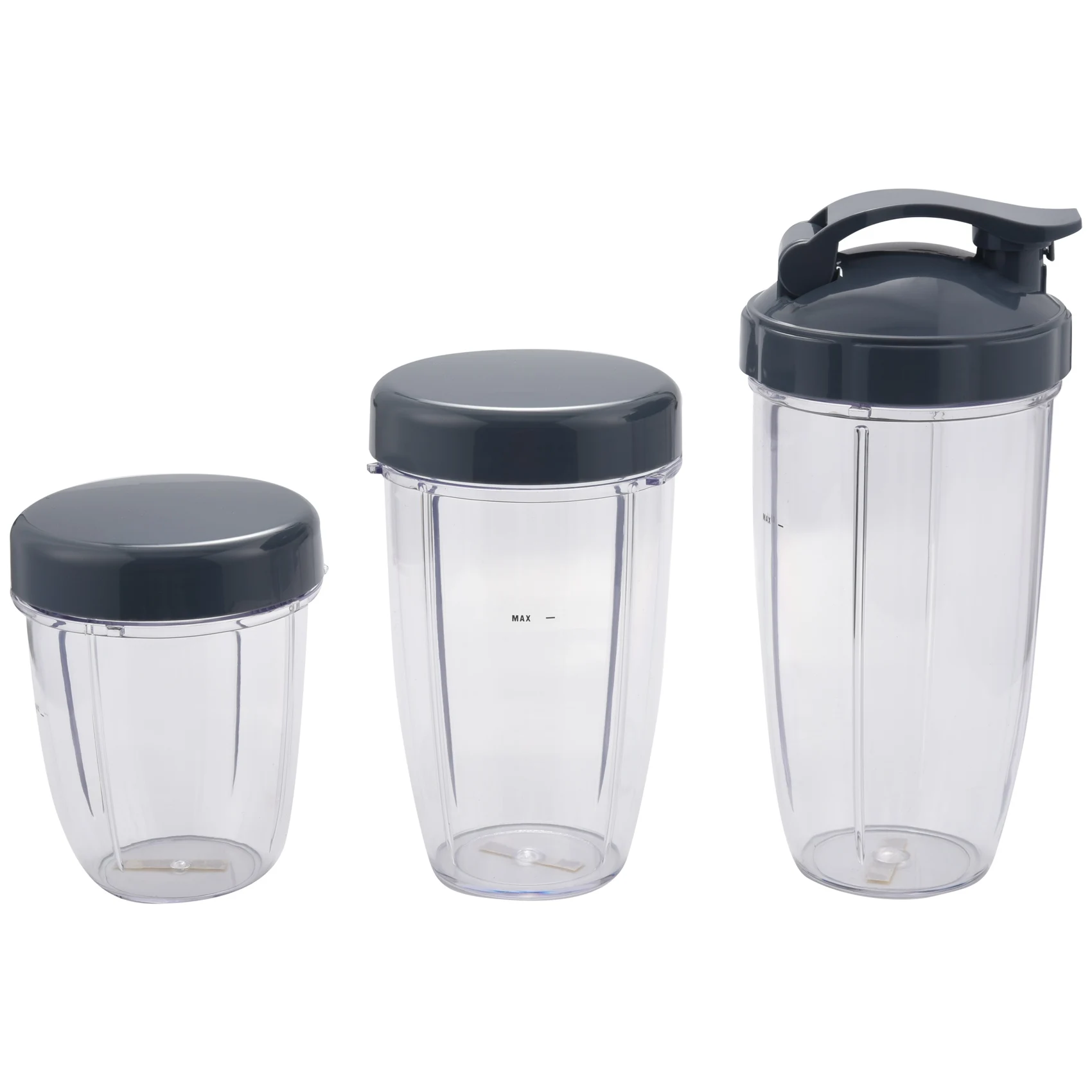 Nutribulletフルーツジューサーの交換用カップ、キッチンアプライアンスボット、巨大な、小さなカップ、3つの蓋、高さ24オンス、18オンス、32オンス、3個