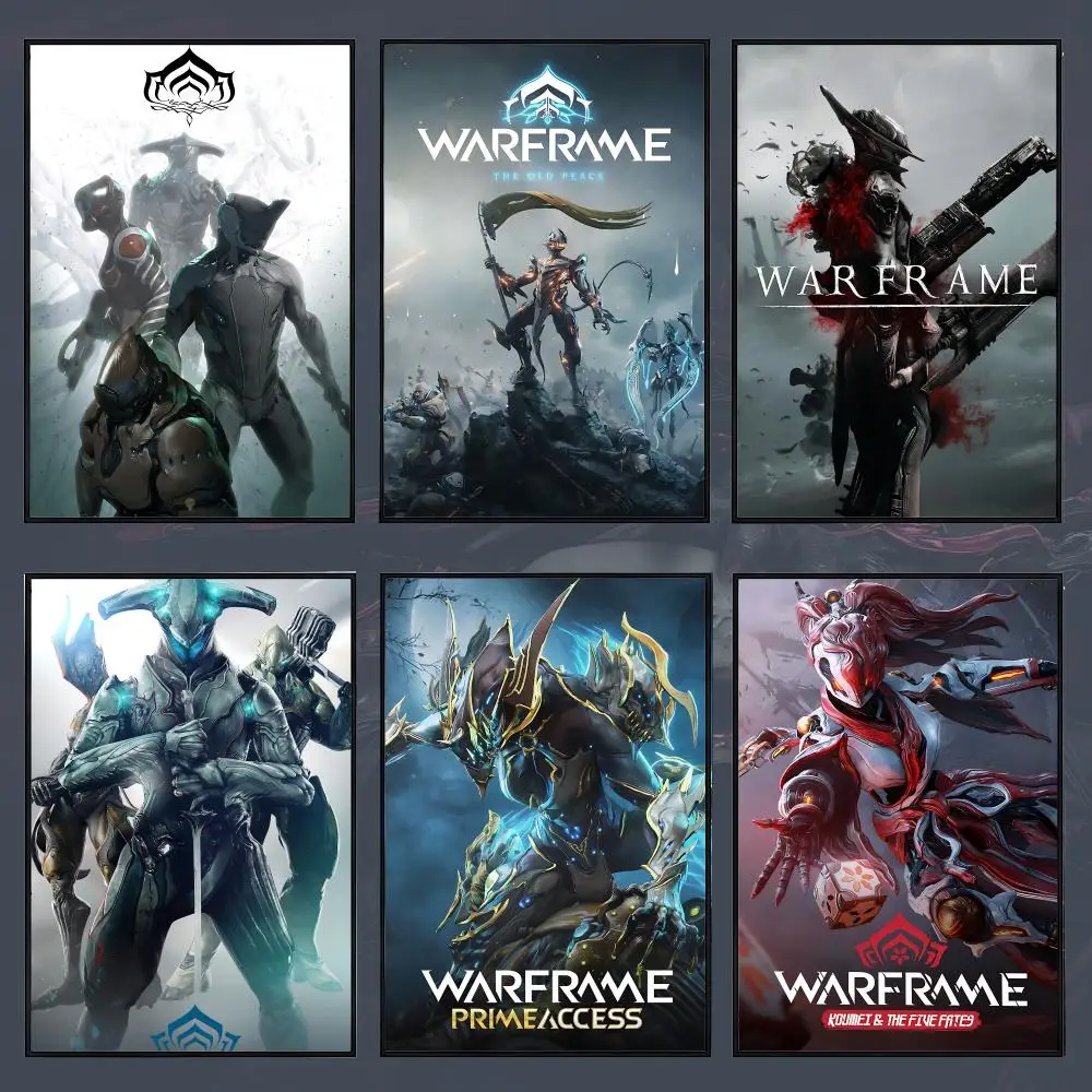 Game W-Warframe Poster PP Self Adhesive Decorative Poster Waterproof Waterproof for Apartment Bedroom