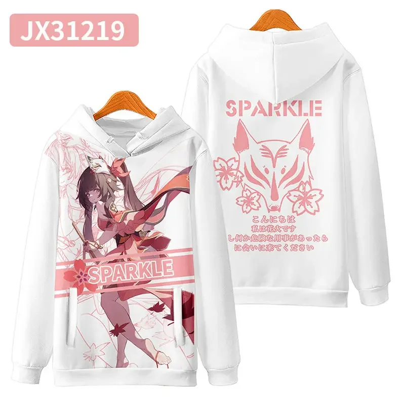 Anime Honkai: Star Rail Sparkle Cosplay Hoodie Women Men Harajuku Sweatshirt Streetwear Hip Hop Pullover Hooded Jacket Outerwear