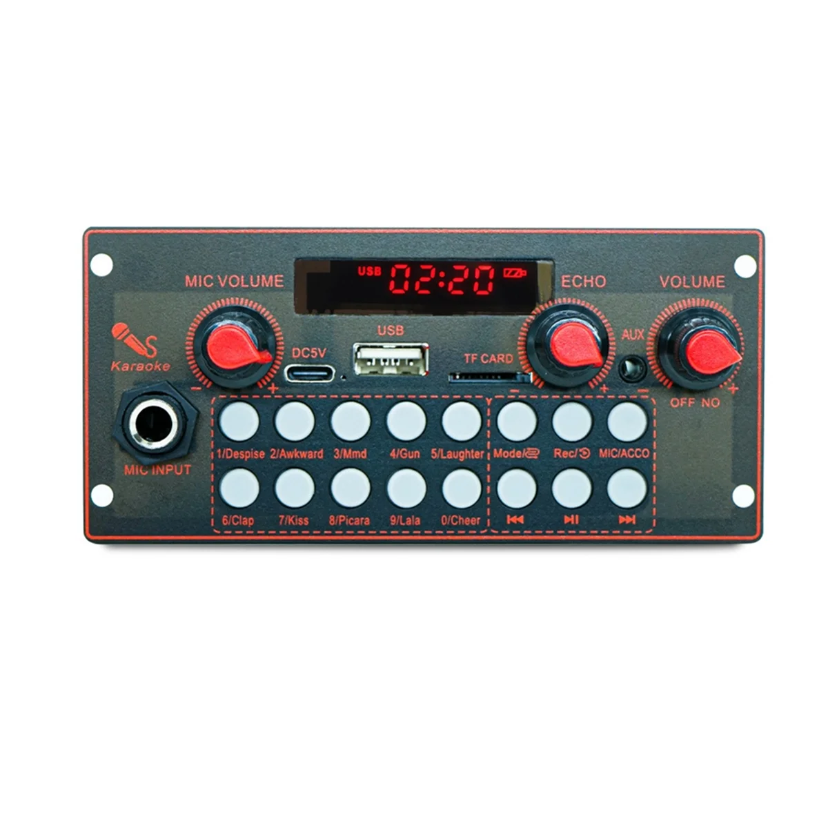 AB01 MP3 декодерBoard 2x10 Вт 20 Вт Усилитель Аудиоплеер 5 В DIY MP3-плеер Автомобильный FM-радио Модуль TF USB Микрофон Запись Bluetooth5.3 B