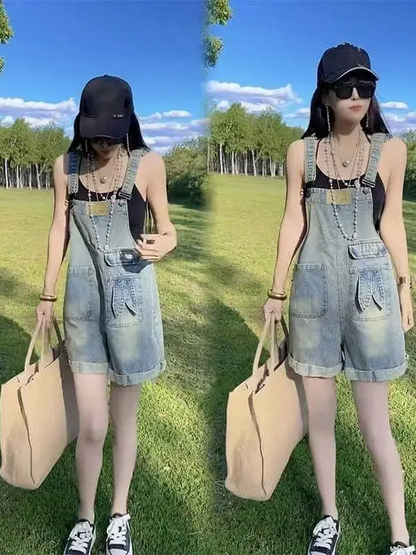 

Rompers Women Shoulders Maxi Boyfriend Texture Thicken Lady Irregularity Cloth Multiple Multipocket Multicolor Applique