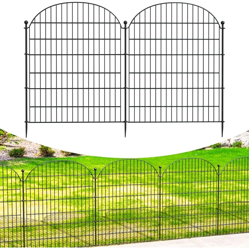 

Decorative Garden Metal Fence 10 Pack, 32 in (H) x 23.6 ft (L) No Dig Dog Animal Barrier for Yard, Animal Ground Stakes Fencing