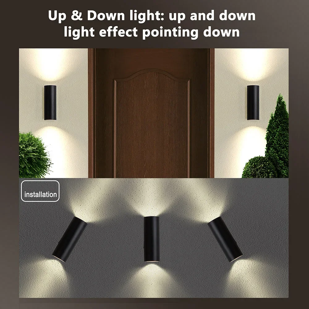 Modern Waterproof Aluminum Outdoor Wall Lamps Led Round Up and Down Lights 3000k 6000k 30w Porch Lights AC85-260V