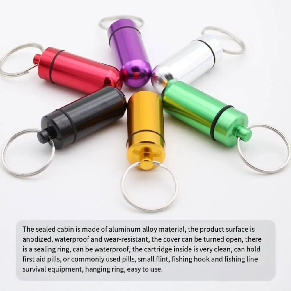 Lager Lagerung Wasserdicht Schlüsselanhänger Behälter Mini Medizin Glas Outdoor Medizin Flasche Pille Flasche