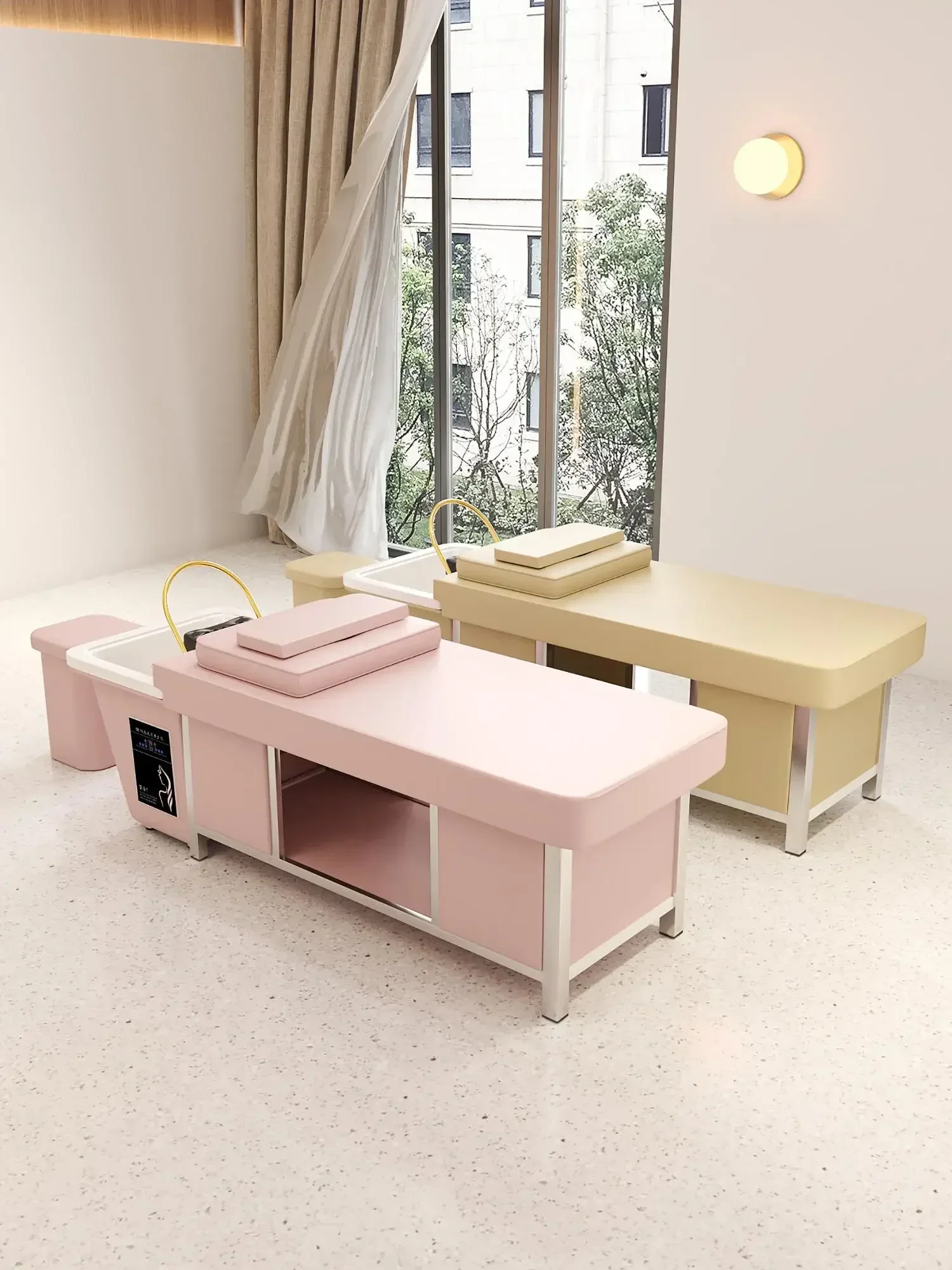 Thai Style Hair Care Shampoo Bed - Stainless Steel Frame, Intelligent Constant Temp. Water Circulation.