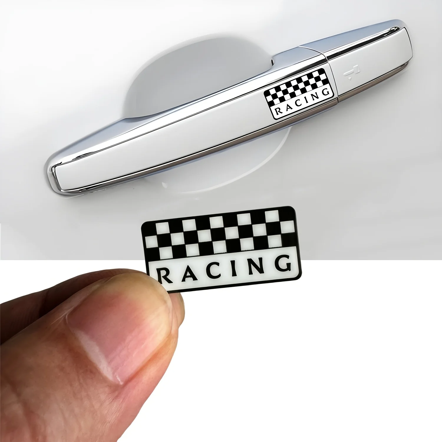 Racing Checkered Flag Car Stickers, Waterproof Vinyl Universal Decals for All Vehicles Motorcycle Exterior Decor