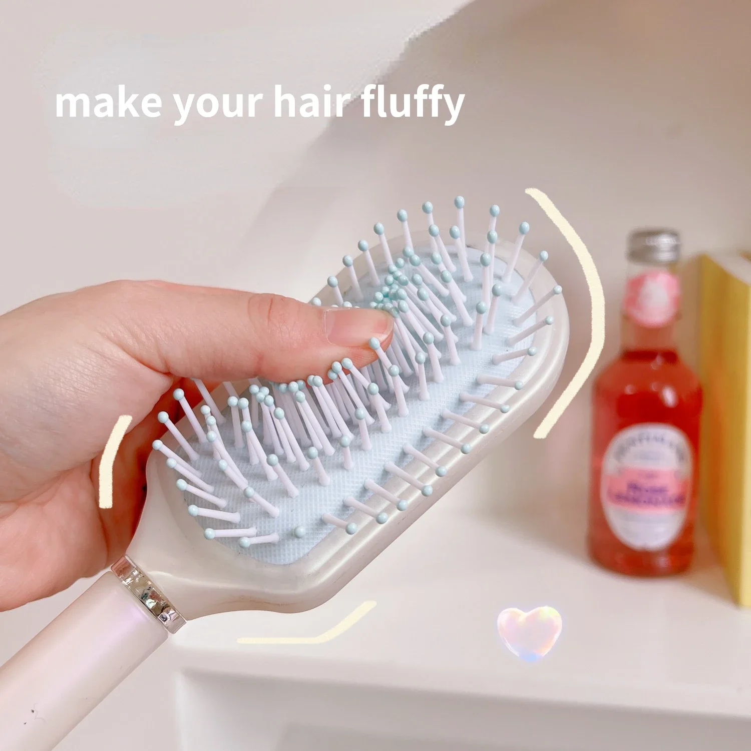 Fluffy Curling Air Cushion Comb Anti Static Massage Hair Brush Curly Detangle Hair Brush Kids Hairdressing Hair Comb