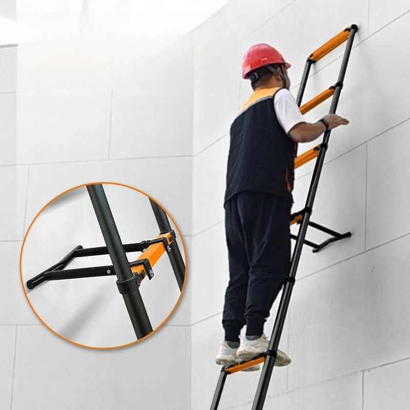 Heavy Duty Aluminum Telescopic Ladder, Foldable Extension Step Stool for Home,Portable A-Frame with Anti-Crack Design