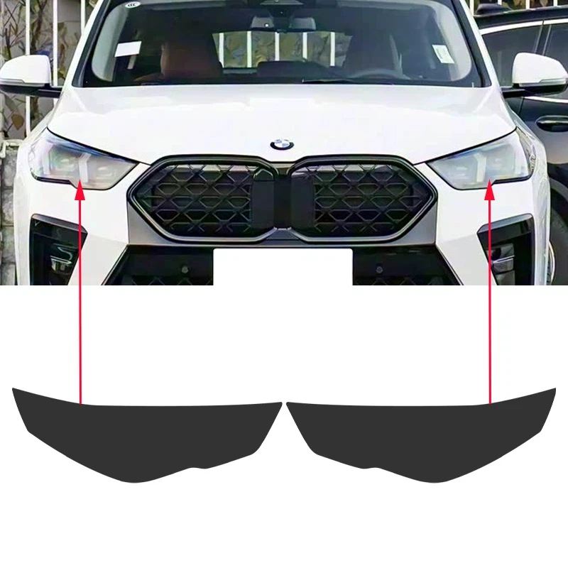 

For BMW X2 U10 2024-2025 Smoke Black TPU Headlight Protective Film Anti-Scratch & UV Resistant Stickers Vinyl Wrap Kit PPF