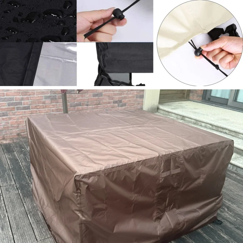 

420D Oxford Four Corner Socket Double Sided Breathable Window Rectangular Furniture Dustproof And Rainproof Protective Cover