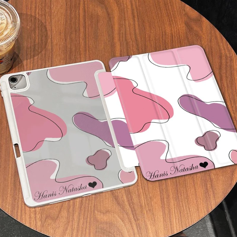 Funda de tableta para IPad 10,2, 7/8/9. ª generación, IPad Air 4 10,9 2020 Air 5 9,7 5th 6th Gen Morandi, cubierta púrpura desmontable