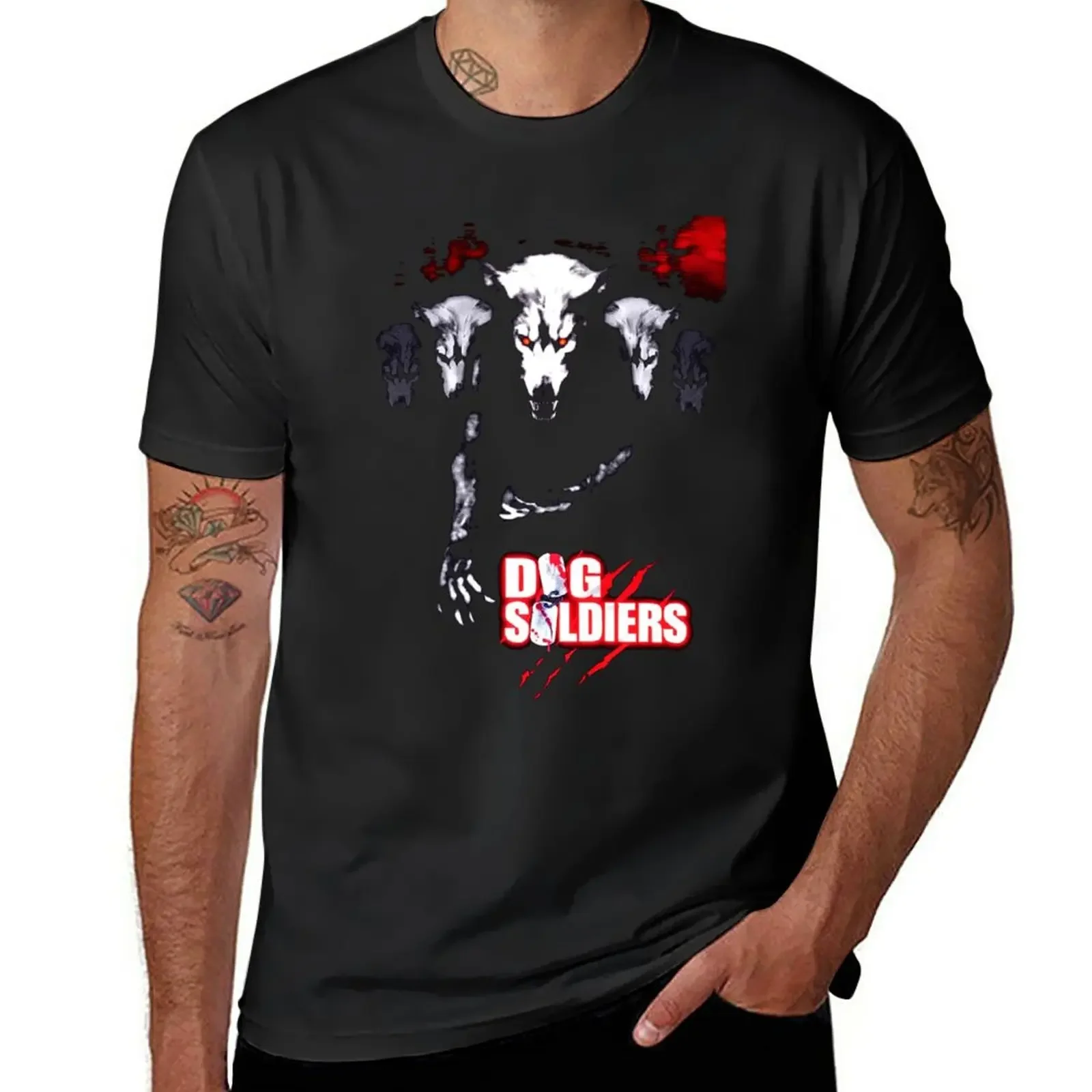 New DOG SOLDIERS- BEWARE WOLVES T-Shirt anime clothes rapper graphic tees oversized mens fashion