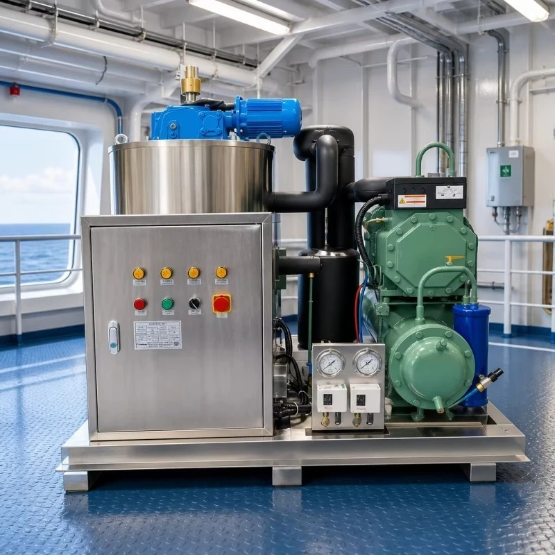 Customized marine ice maker seawater ice flaker stainless steel anti corrosion for fishing vessel seafood storage
