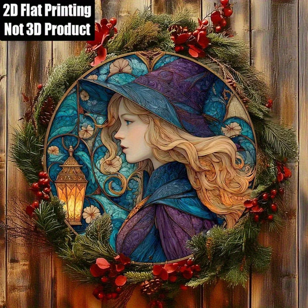CIFBUY Celtic Knot Metal Wall Art, 8 Inch Turquoise Gold Fairy Design, Pre-Drilled Rustic Plaque for Home Indoor Wall Decor