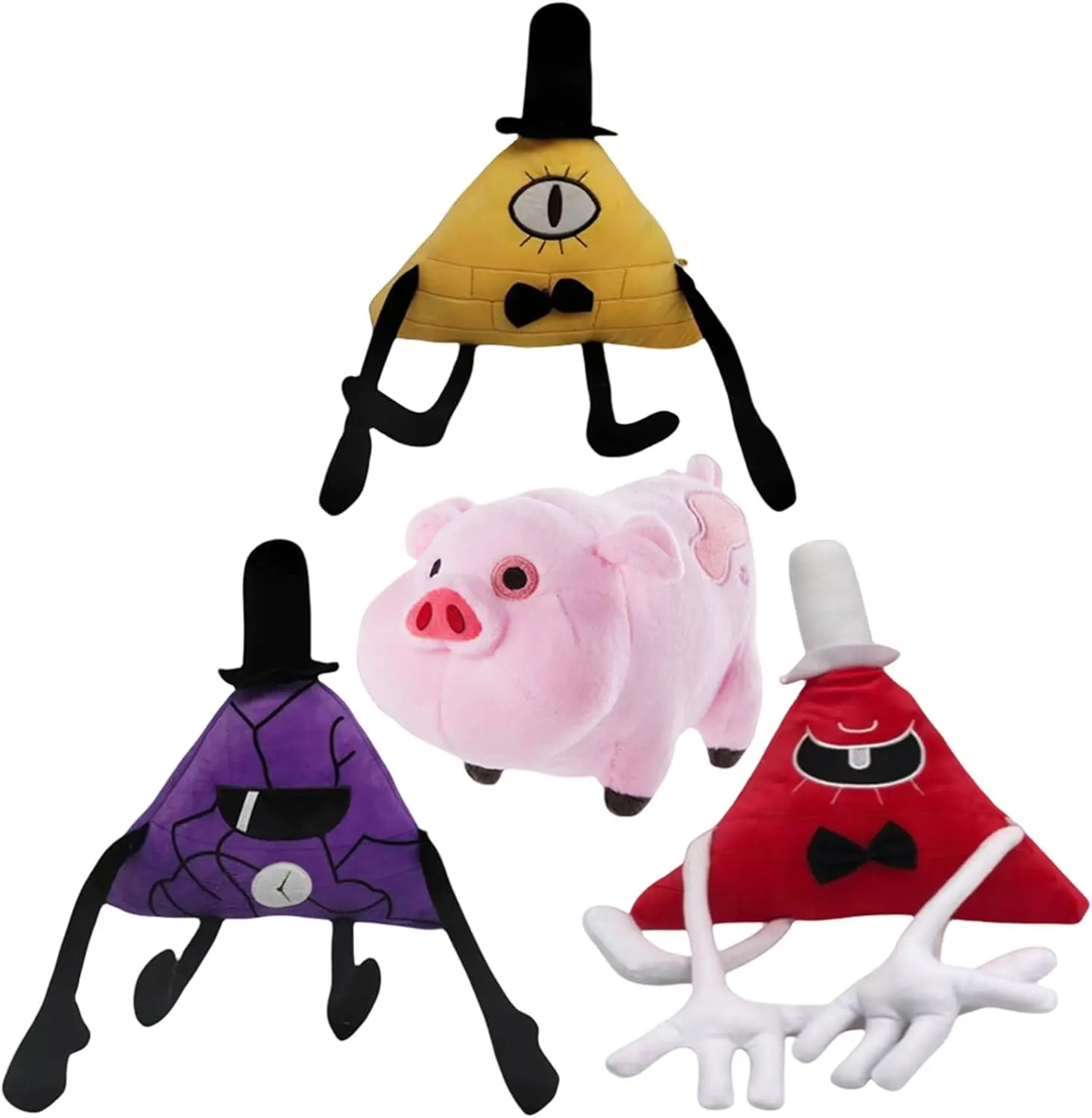 18-35cm Waddles Pig Bill Cipher Anime Plush Toy， Bill Cipher Plush Plushies Toy Cute Soft Stuffed Animal Doll Pillows