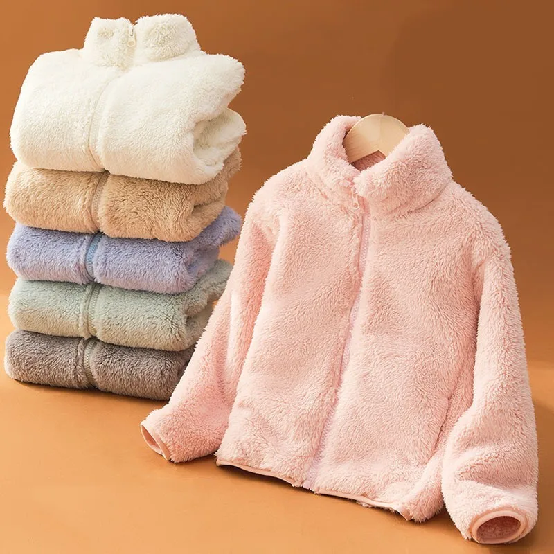 

Детская высококачественная термофлисовая куртка с воротником-стойкой для мальчиков, осенне-зимнее теплое новое пальто на молнии, повседневная одежда для детей 1–12 лет