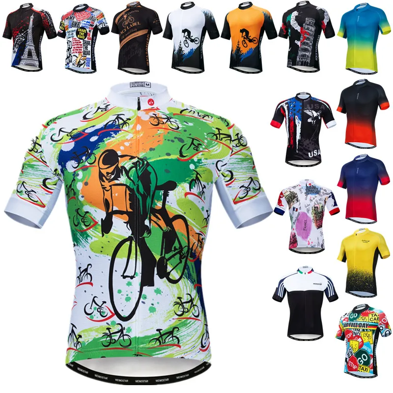 

Weimostar Men's Cycling Jersey Road Bike Jersey For Men Cycling Shirt Pro Biking Shirts Summer Mountain Bicycle Clothing Tops