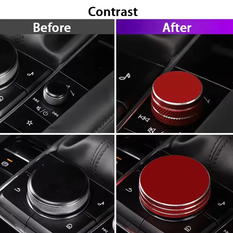 Super Sale Center Console Multimedia Volume Knob Decorative Rings Kit for Mazda
