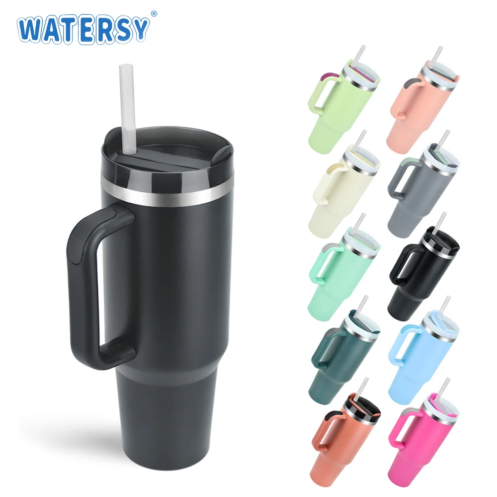 

40OZ Large Capacity Insulated Cup Stainless Steel Thermos Bottle Cold and Hot Tumbler with Handle Portable Car Travel Mug 1200ML