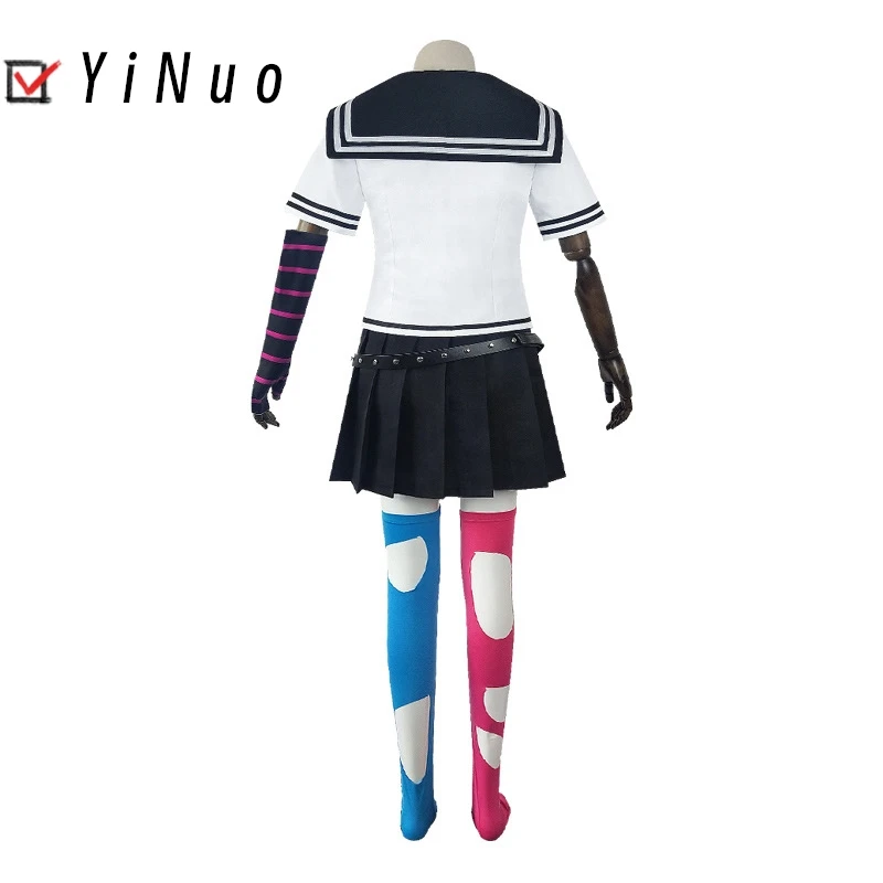 이부키 미오다 애니메이션 게임 단간론파 코스프레 코스튬 옷, 가발 유니폼, 슈퍼 고등학교 수준의 가벼운 음악 클럽 세트
