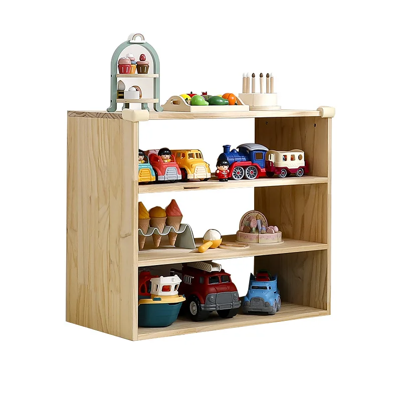 Solid wood teaching aid cabinet learning storage rack