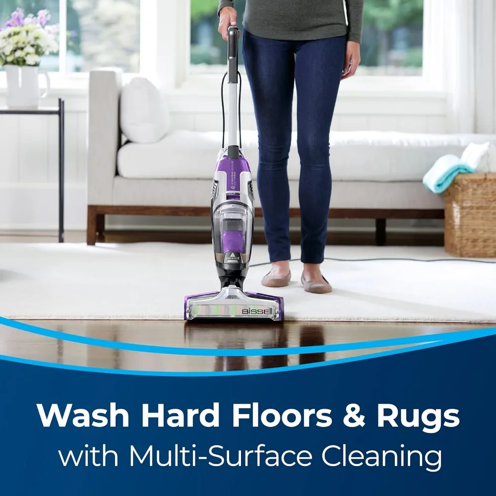 All in One Wet Dry Vacuum Cleaner and Mop for Hard Floors and Area Rugs, Vacuum and Wash at The Same Time, Two-Tank Technology