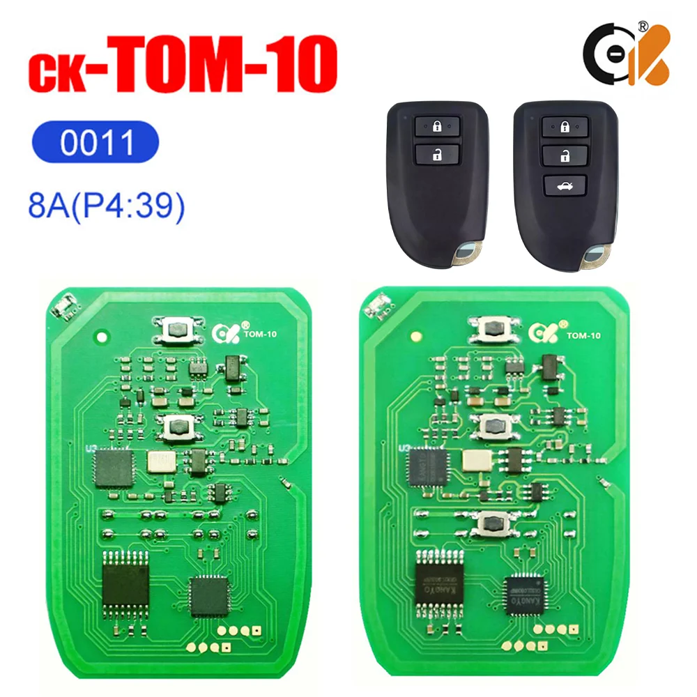 CK TOM Series TOM-O-10 Board#: 0010 Universal Car Smart PCB 8A Chip Type Auto Remote Circuit Board For Toyota Yaris Vios