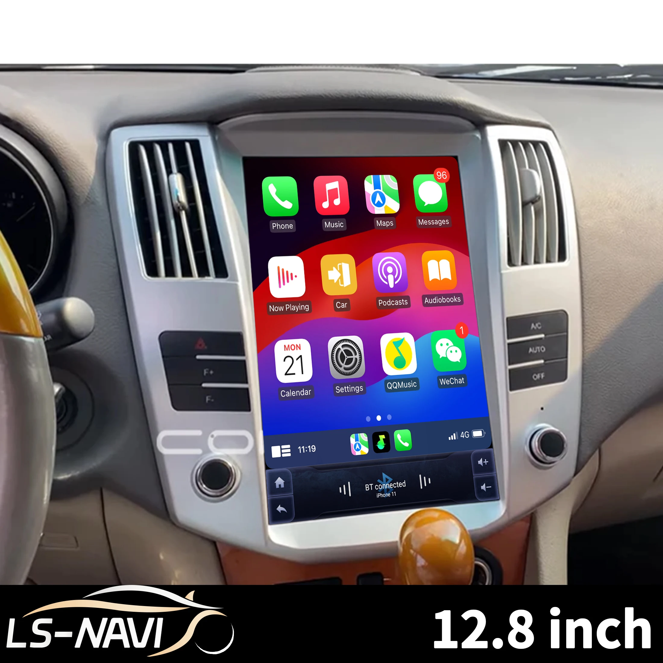 12.8 inch Car Radio For Lexus RX300 RX330 RX350 RX400h Android 14 4G Head Unit Wireless Bluetooth CarPlay Touch Screen Stereo