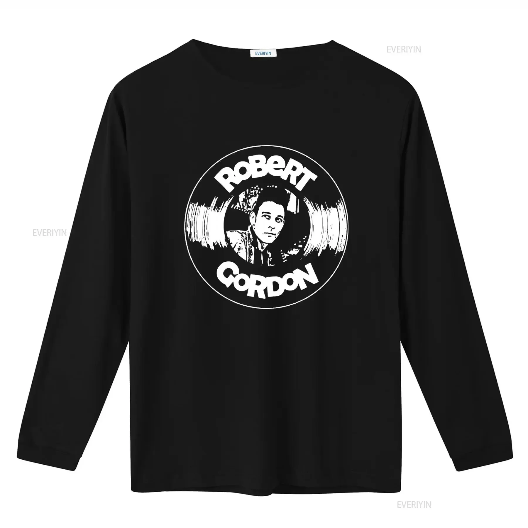 Robert Gordon Record Men's T Shirt Retro Music Style vintage Washed homme Top For Everyday Wear Versatile Slightly Casual