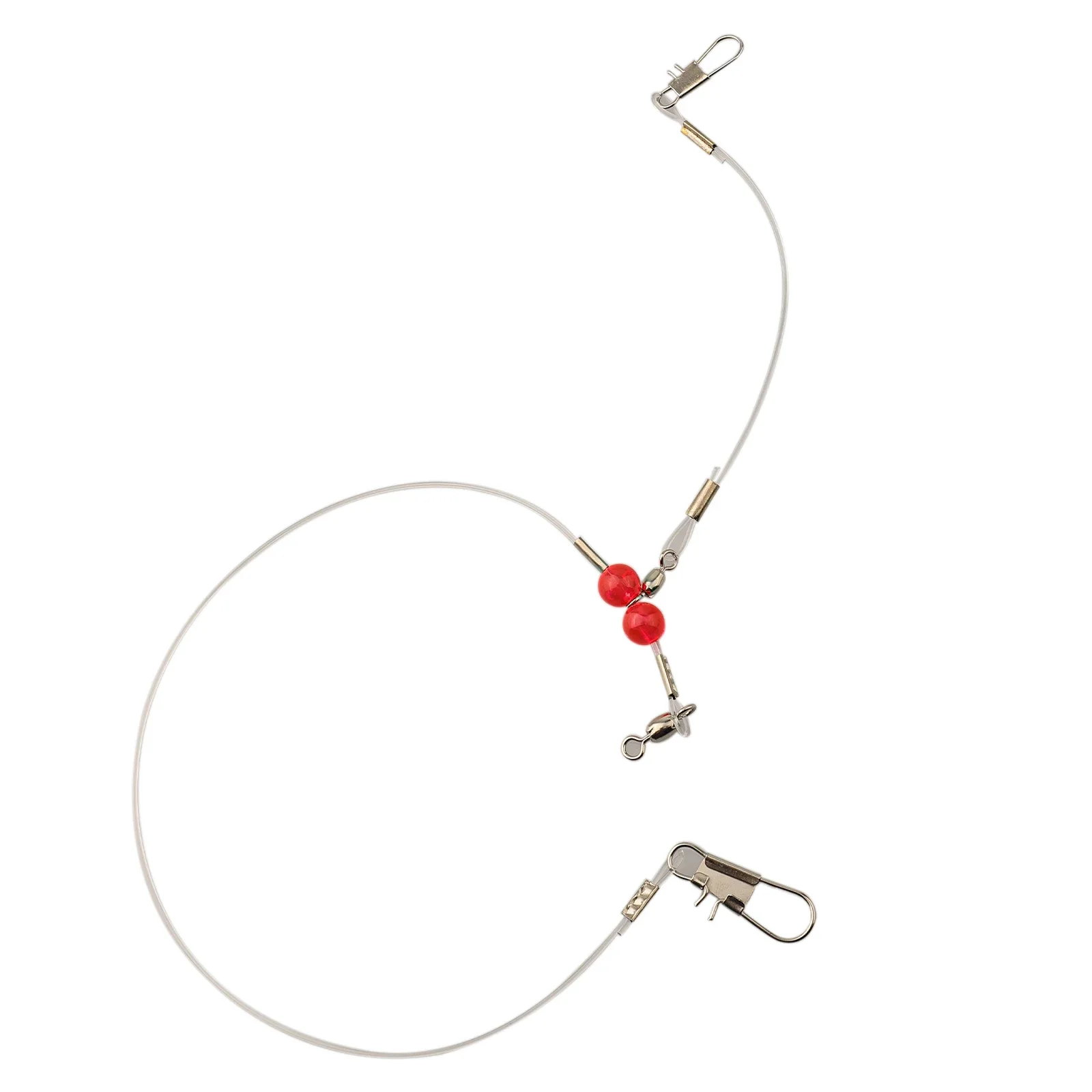 26.77in 68cm*5.51in 14cm Fishing Wire Rig Nylon Monofilament Leaders Swivels Snaps Beads 55-pound Test Power Handle Surf Fishing